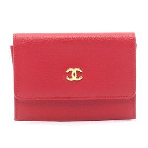 Chanel Coco Mark Card Case Goat Leather